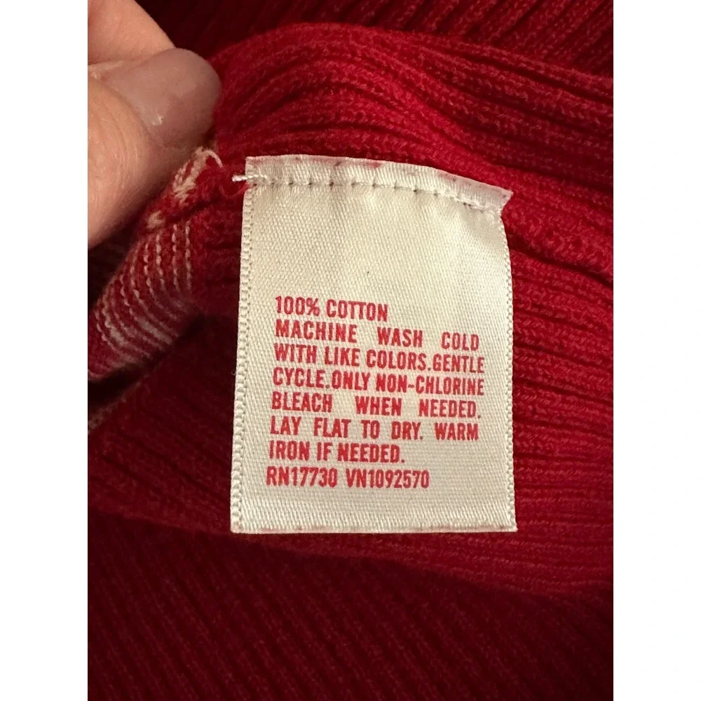 VTG Mossimo Supply Co Red White Striped Sweater M TVD Elena Bella Swan Y2K Indie